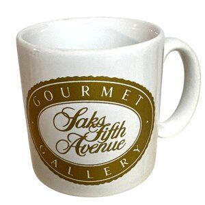 Saks Fifth Avenue John Buck Porcelain mug England Gourmet Gallery Vintage 1980s